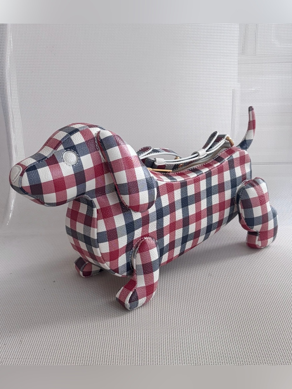 Thom Browne Hector Dog Bag Leather Red Blue